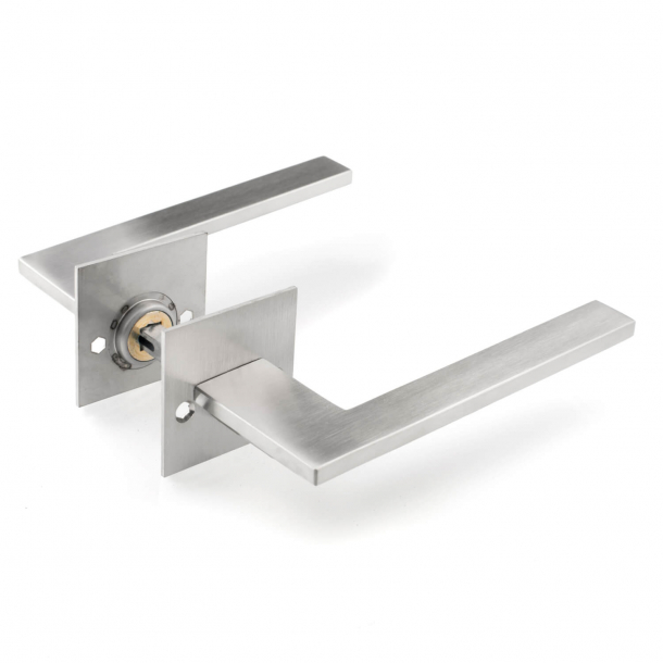 Brushed steel door handle -Schmidt Hammer Lassen - cc38mm