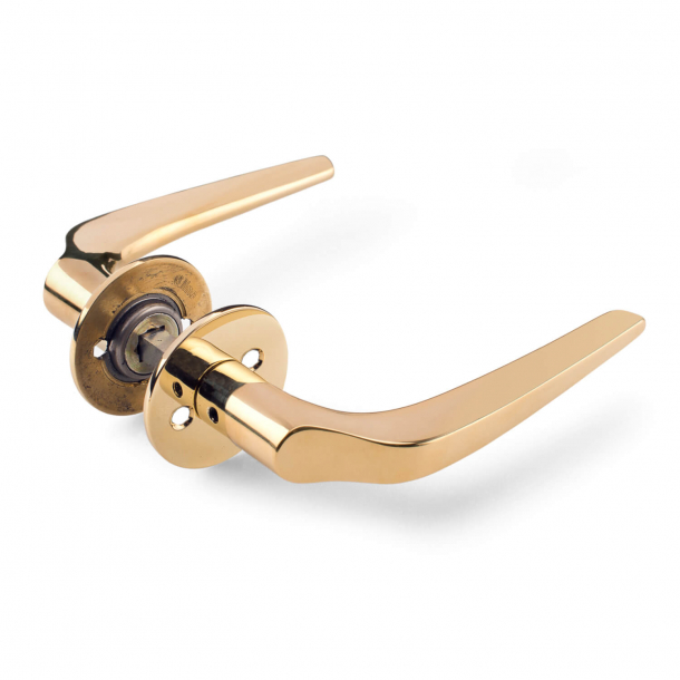 Brass door handle - PLH collection - cc38mm