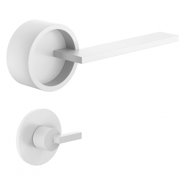 DND Door Handle with privacy lock - White - Marco Pisati - Model TIMELESS 