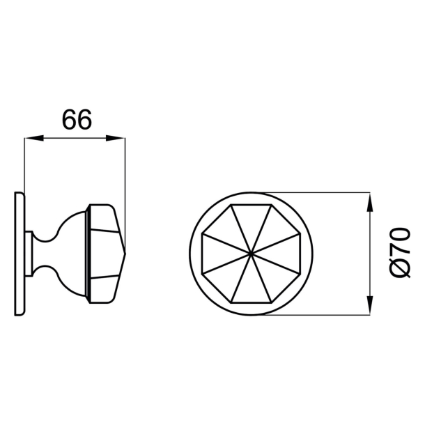 Drrknopp - Antik mssing med lack - DND - Modell DIAMANTE