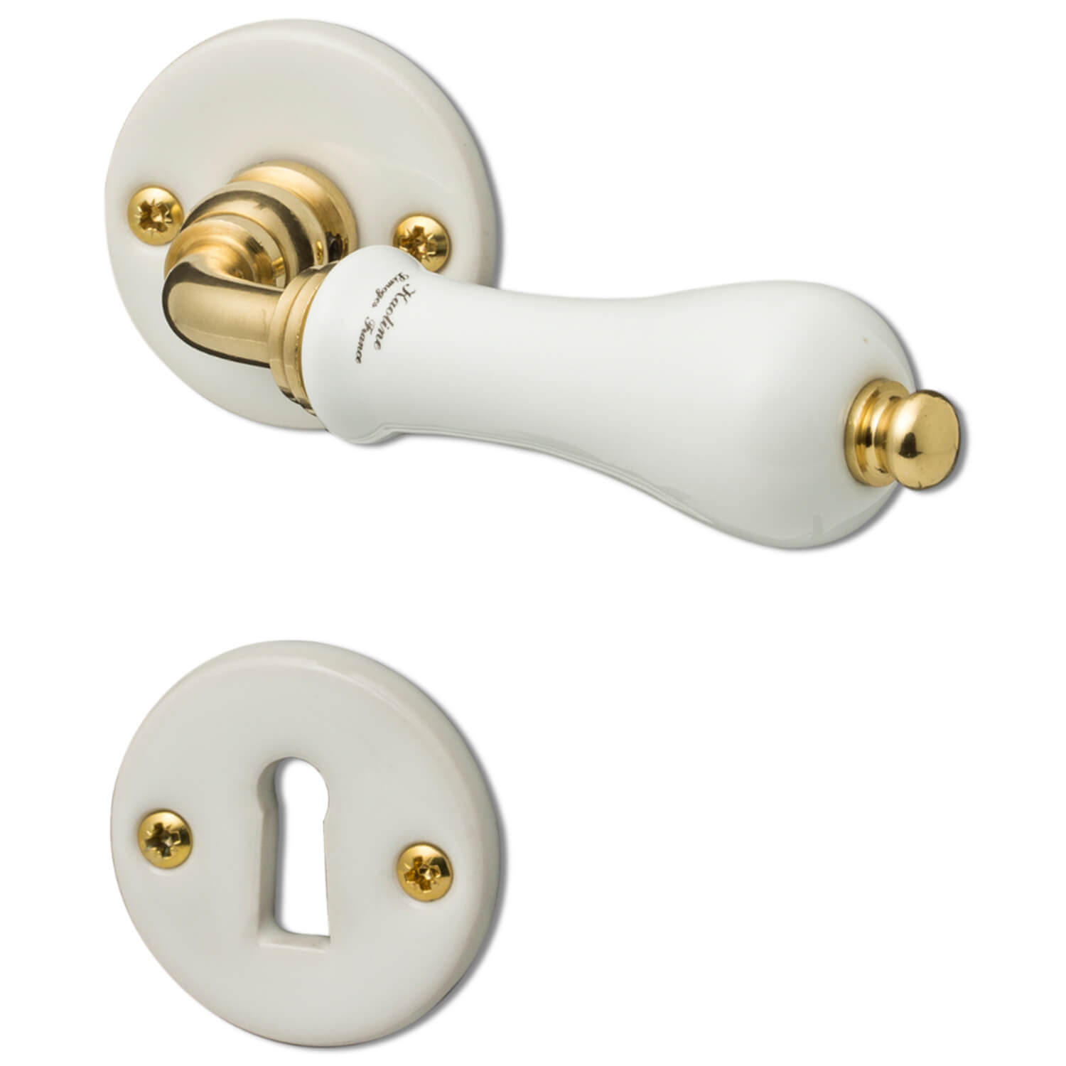 EU STANDARD of Door Handles - Brushed Brass - HELIX - Elegant industrialism  - BRASS door handles - VillaHus