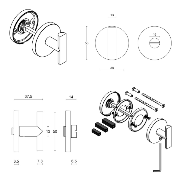 Toiletbestning - FORMANI - Brstet stl - Model PBAWC53 - Design by Piet Boon