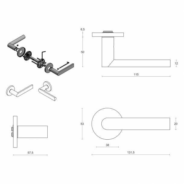 Drgreb - FORMANI - PVD Mat sort - Model PBA100-G - ARC by Piet Boon