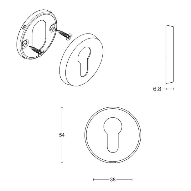 PZ cylinderring - FORMANI - Brstet stl - Model OHY54 - Design by Osiris Hertman