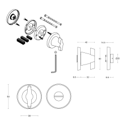 Toiletbestning - FORMANI - PVD mat sort - Model OHWC54 - Design by Osiris Hertman