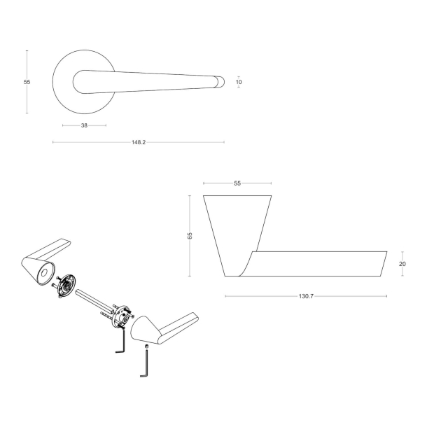 Drgreb - FORMANI - PVD mat sort - Model OH100-G - Design by Osiris Hertman