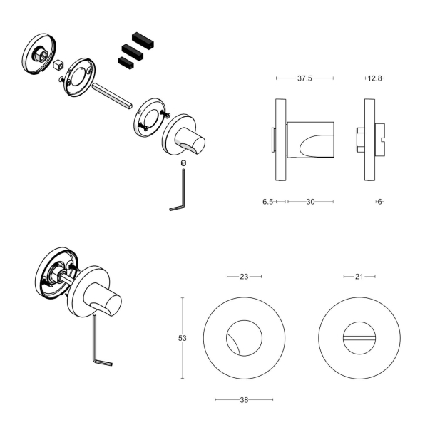 Toiletbestning - FORMANI - Bronze - Model DRWC53 - Design by David Rockwell
