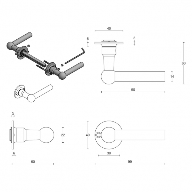 Drgreb - FORMANI - Poleret rustfrit stl - Model FVL85/40 - FERROVIA by Formani