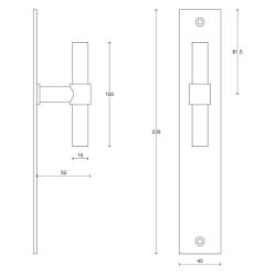 Drgreb - FORMANI - Mat sort rustfrit stl - Model PBT15VP236SFC - ONE by Piet Boon - fixed knob