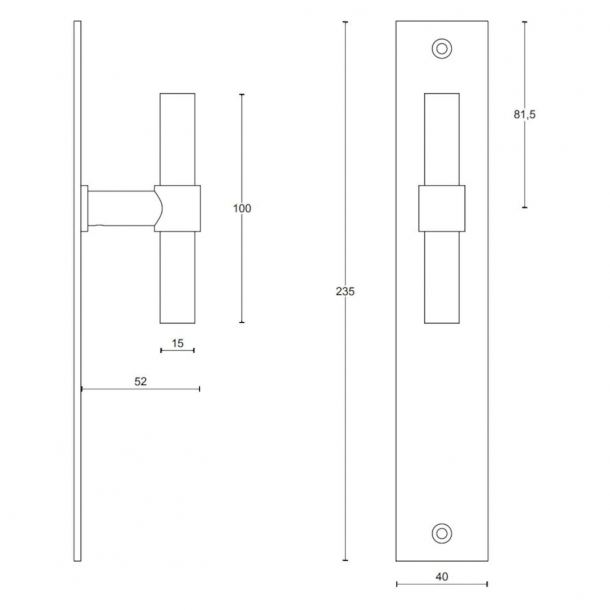 Drgreb - FORMANI - Mat sort rustfrit stl - Model PBT15VP236SFC - ONE by Piet Boon - fixed knob