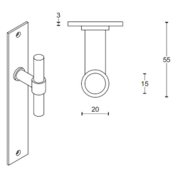Drgreb - FORMANI - Mat sort rustfrit stl - Model PBT15VP236SFC - ONE by Piet Boon - fixed knob