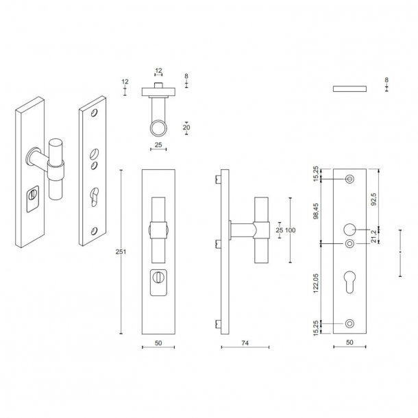 Drgreb - FORMANI - Satin rustfrit stl - Model PB20-50KT - ONE by Piet Boon