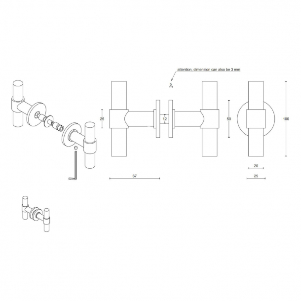Drgreb - FORMANI - Bronze rustfrit stl - Model PBT100G - ONE by Piet Boon