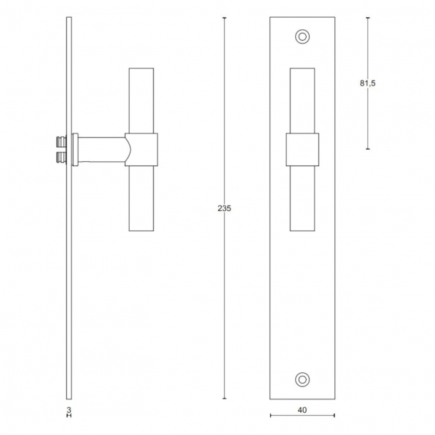 Drgreb - FORMANI - Mat sort rustfrit stl - Model PBT15P236SFC - ONE by Piet Boon