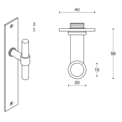 Drgreb - FORMANI - Mat sort rustfrit stl - Model PBT15P236SFC - ONE by Piet Boon