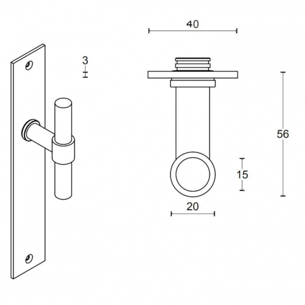 Drgreb - FORMANI - Mat sort rustfrit stl - Model PBT15P236SFC - ONE by Piet Boon