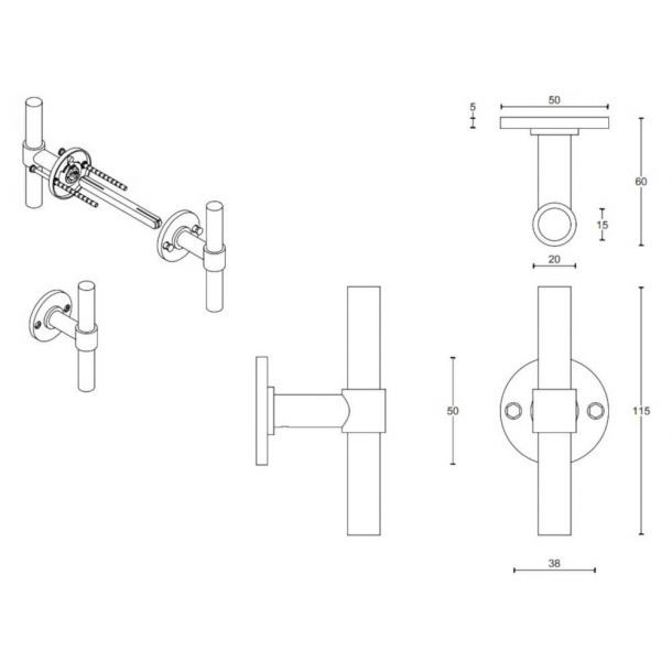 Drgreb  FORMANI  Hvidt rustfrit stl  Model PBT15XL50  ONE by Piet Boon