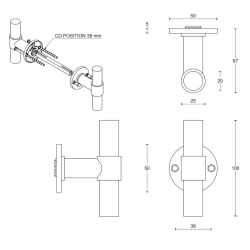 Drgreb - FORMANI - Bronze rustfrit stl - Model PBT20/50 - ONE by Piet Boon
