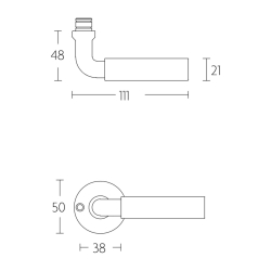 Drgreb - FORMANI - Satin nikkel / Sort ibenholt tr - TIMELESS Model 1923MRR50