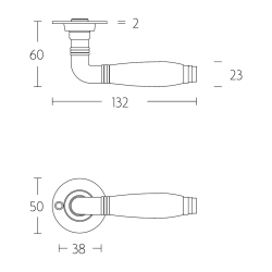Drgreb - FORMANI - Satin nikkel / Sort ibenholt tr - TIMELESS Model 1934GRR50