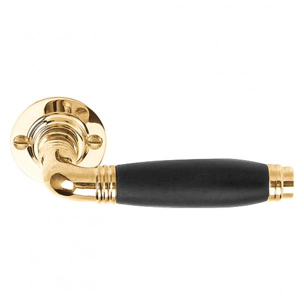 Formani Door Handle - Brass without lacquer and Black Ebony wood - TIMELESS Model 1934GRR50