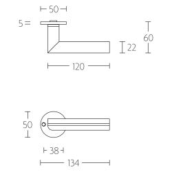 Drgreb PBL22/50 - Sort egetr og brstet rustfri stl - Model TWO - Design by Piet Boon