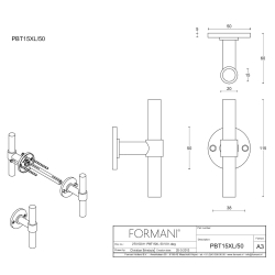 Drgreb - FORMANI - Satin rustfrit stl - Model PBT15XL-50 - ONE by Piet Boon
