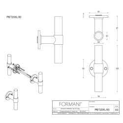 Drgreb - FORMANI - Satin rustfrit stl - Model PBT20XL/50 - ONE by Piet Boon