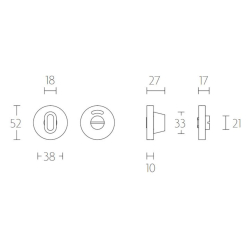 Toiletbestning - Mat rustfrit stl - Model BASICS LBW C50D - Design by FORMANI