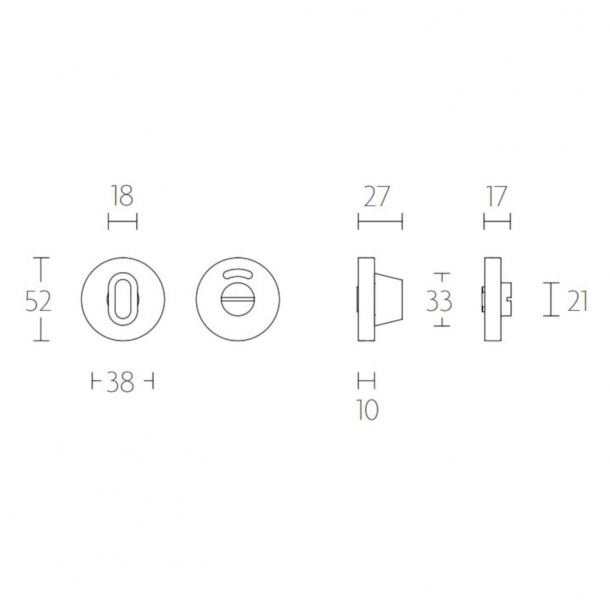 Toiletbestning - Mat rustfrit stl - Model BASICS LBW C50D - Design by FORMANI