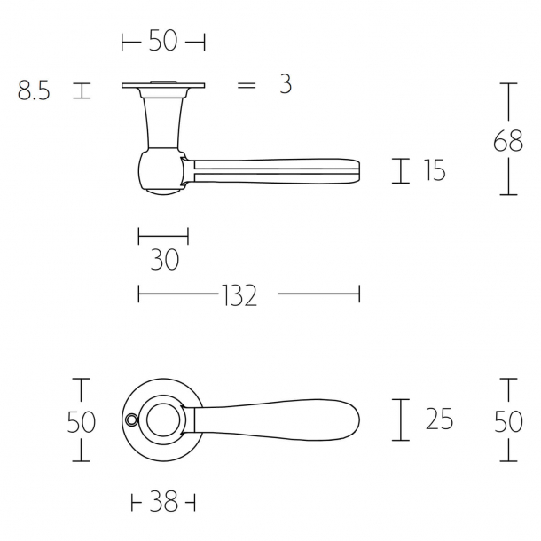 Drgreb LZ100 - Brstet stl / Mat sort tr - Model BOSCO - Design by Lzaro Rosa-Violn