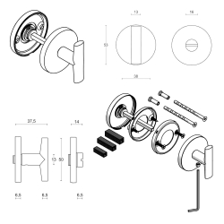 Toiletbestning - FORMANI - PVD mat sort - Model PBIWC53 - Design by Piet Boon