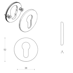 PZ cylinderring - FORMANI - Mat guld - Model EVBY52 - Design by Edward van Vliet