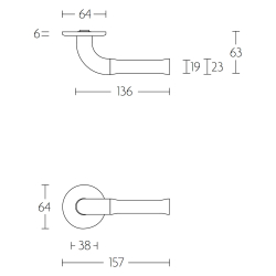 Drgreb EV101/64 - PVD mat guld / mat hvidt - Model NOUR - Design by Edward van Vliet