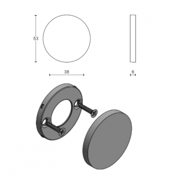 Blindskilt - BBB53 - Brstet stl - Model TENSE - Design by Bertram Beerbaum