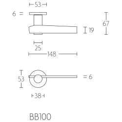 Drgreb BB100 - Mat sort - Model TENSE - Design by Bertram Beerbaum