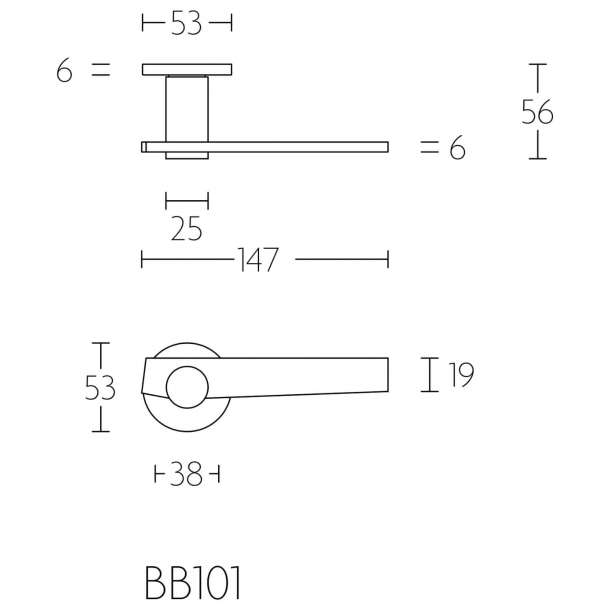 Drgreb BB101 - Mat sort stl - Model TENSE - Design by Bertram Beerbaum