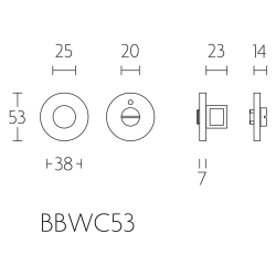 Toiletbestning - BBWC53 - Mat sort - Model TENSE - Design by Bertram Beerbaum