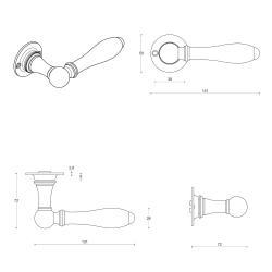 Drgreb - FORMANI - Brstet nikkel / Sort Ibenholt tr - TIMELESS Model 1815GRR50