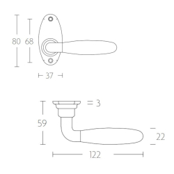 Drgreb - FORMANI - Satin nikkel / Sort ibenholt tr - TIMELESS Model 1931GRO