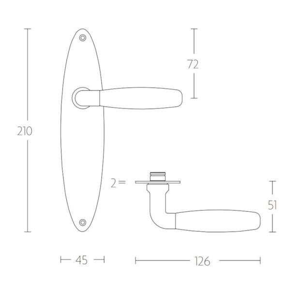 Drgreb - FORMANI med langskilt - Messing / Ibenholt tr - TIMELESS Model 1931MPOSFC