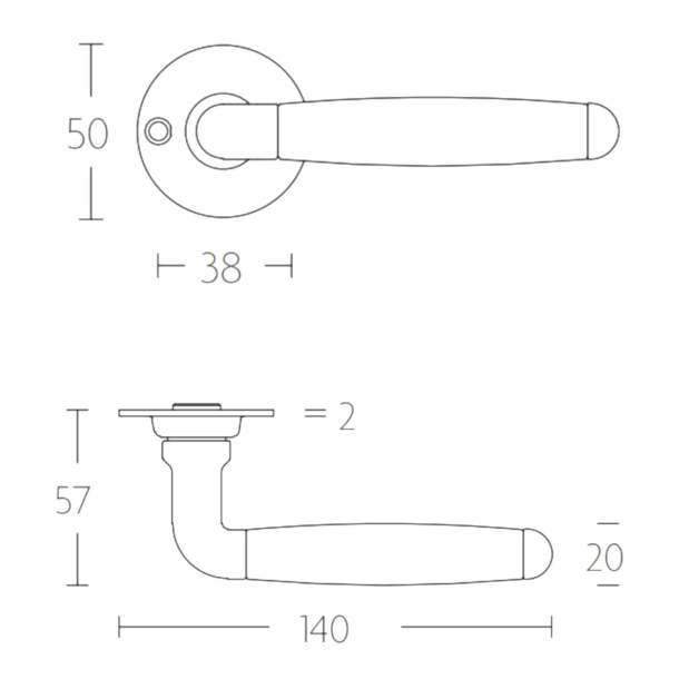 Drgreb - FORMANI - Satin nikkel / Sort ibenholt tr - TIMELESS Model 1932XLGRR50