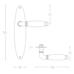 Drgreb - FORMANI med langskilt - Poleret nikkel / Ibenholt tr - TIMELESS Model 1934MPOSFC