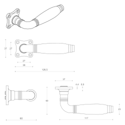 Drgreb - FORMANI - Messing / Sort ibenholt tr - TIMELESS Model 1934MRK37