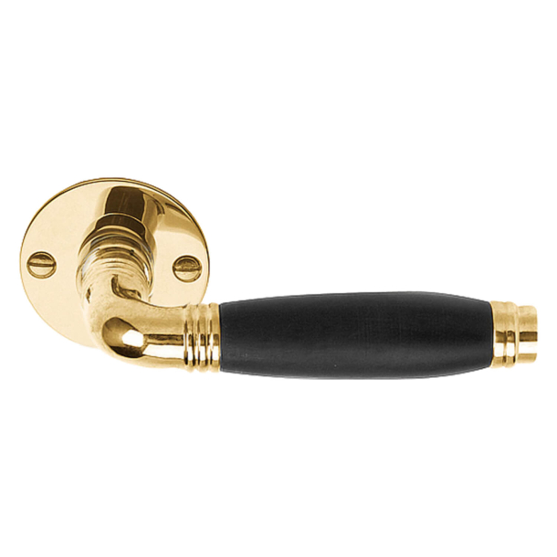 Formani Door handle - Brass / Black ebony wood - TIMELESS Model 1934MRR50