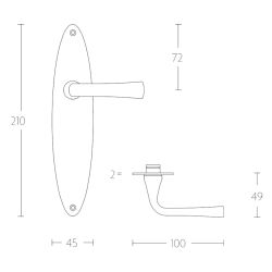 Drgreb - FORMANI med langskilt - Satin nikkel - TIMELESS Model 1948MPOSFC