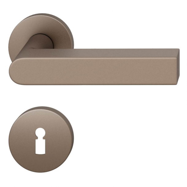 FSB Door handle with escutcheon - Medium bronze brushed aluminium - Peter Bastian - Modell 1001