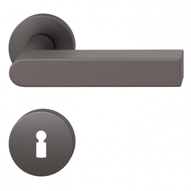 FSB Door handle with escutcheon - Dark bronze brushed aluminium - Peter Bastian - Model 1001