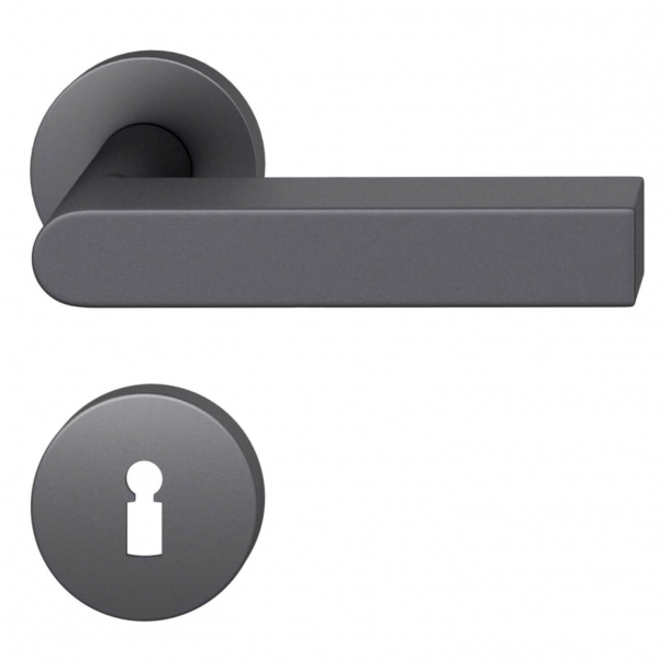 Drrhandtag med nyckelskylt - FSB - Svart aluminium - Peter Bastian - modell 1001