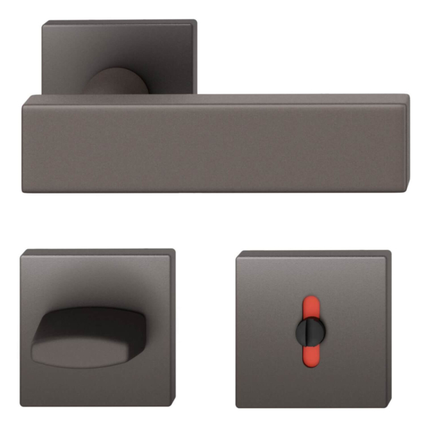 FSB Door handle with privacy lock - Dark bronze - Johannes Potente - Model 1003 - DIN cc38